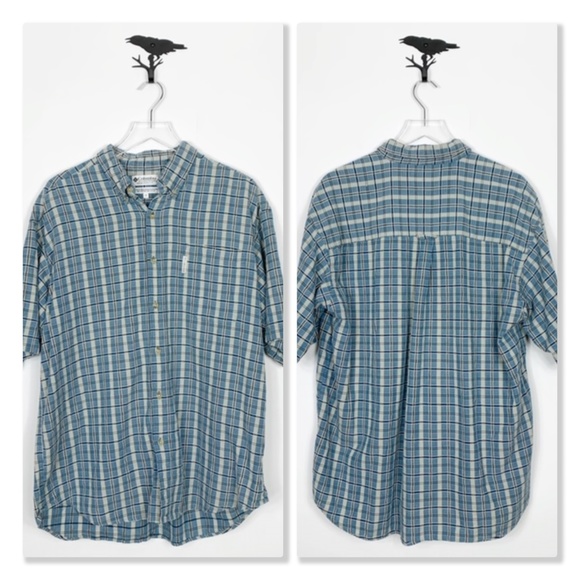 Columbia Plaid Short Sleeve Button Down Shirt - Picture 1 of 8